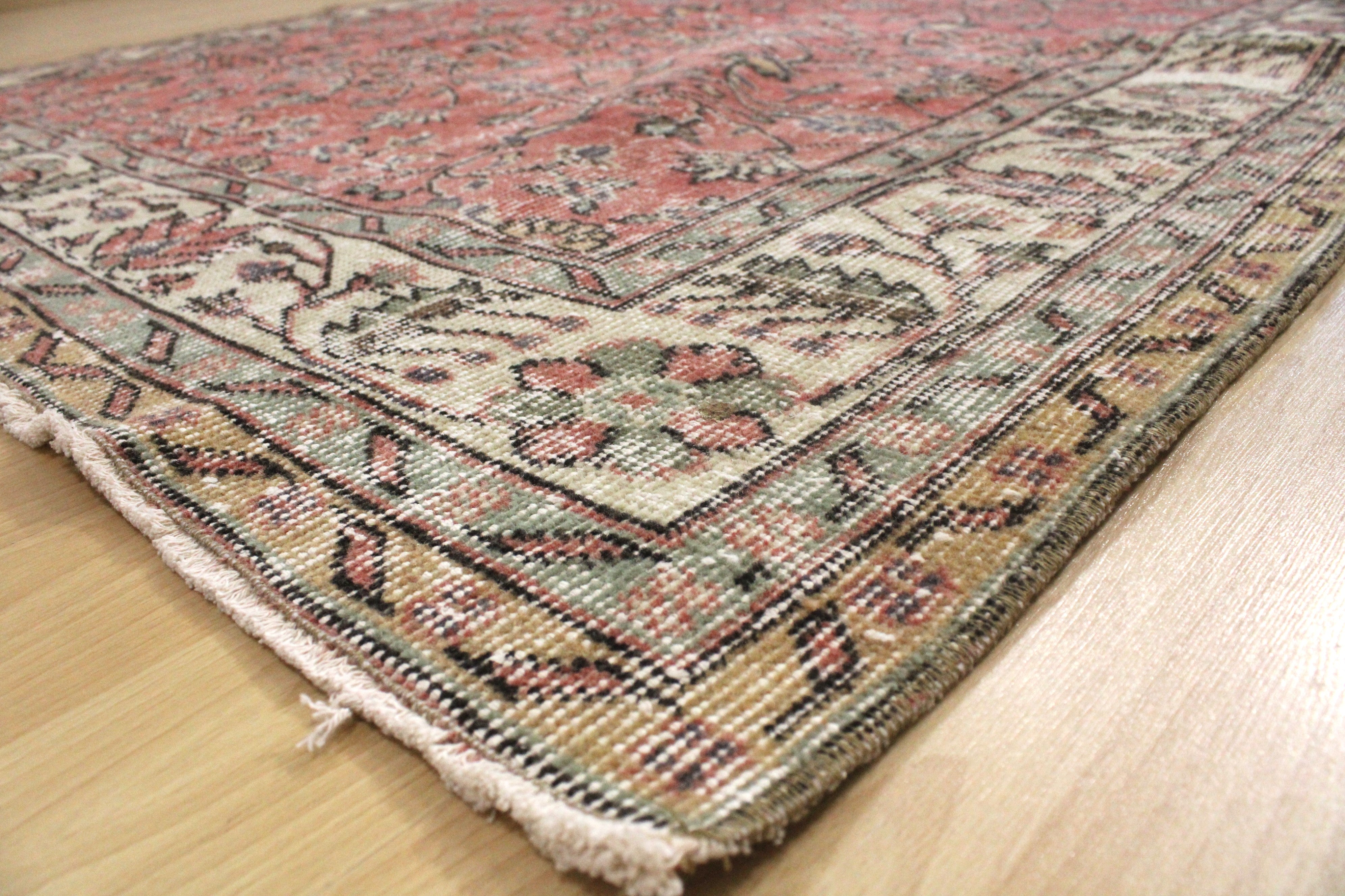 Turkish Vintage Hand-Knotted Wool Rug