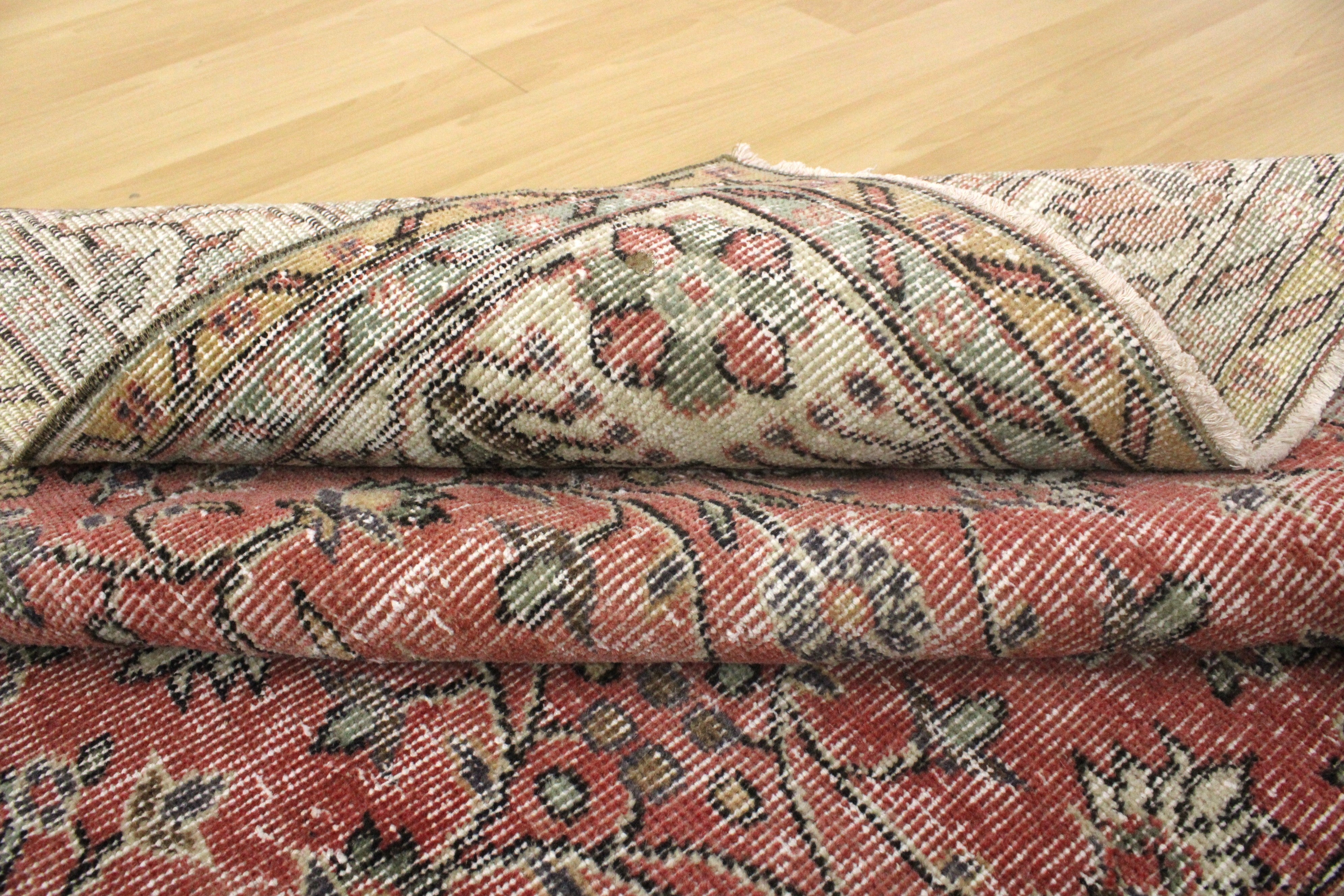 Turkish Vintage Hand-Knotted Wool Rug