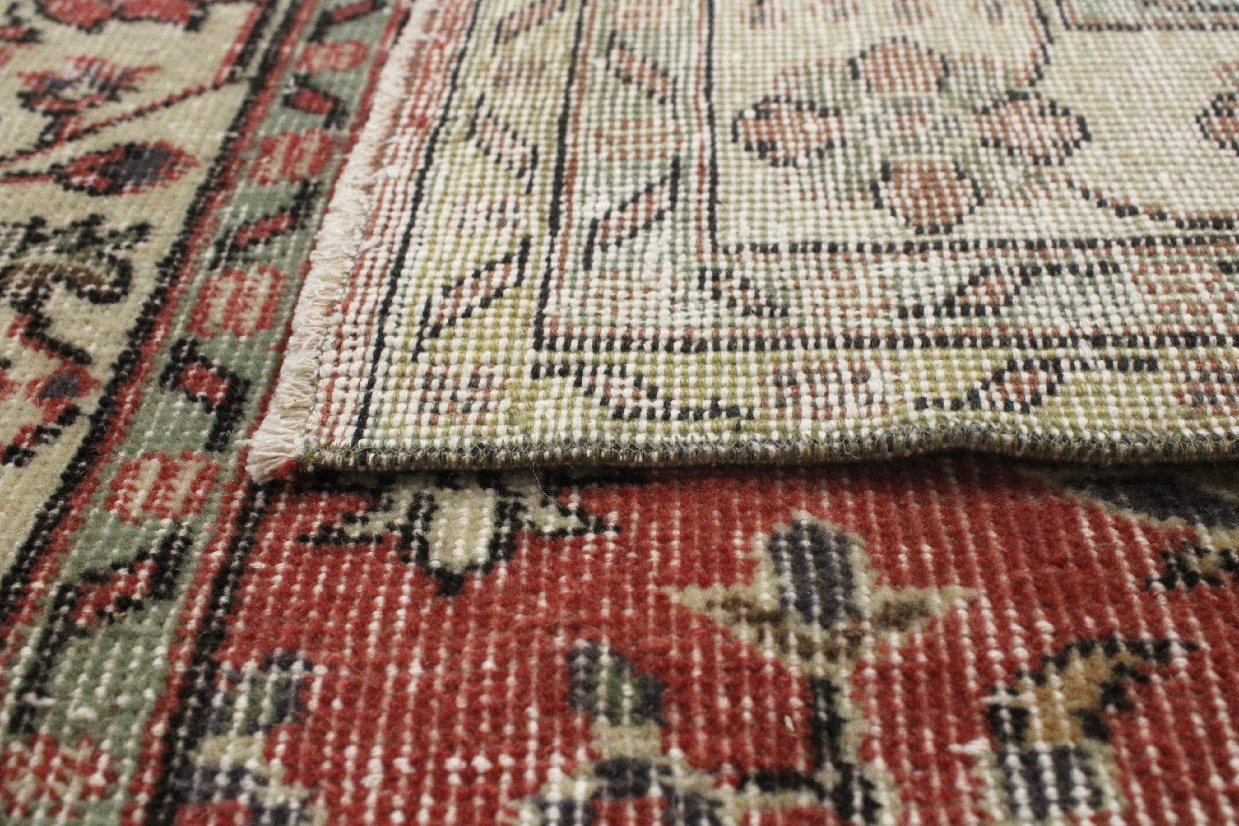 Turkish Vintage Hand-Knotted Wool Rug