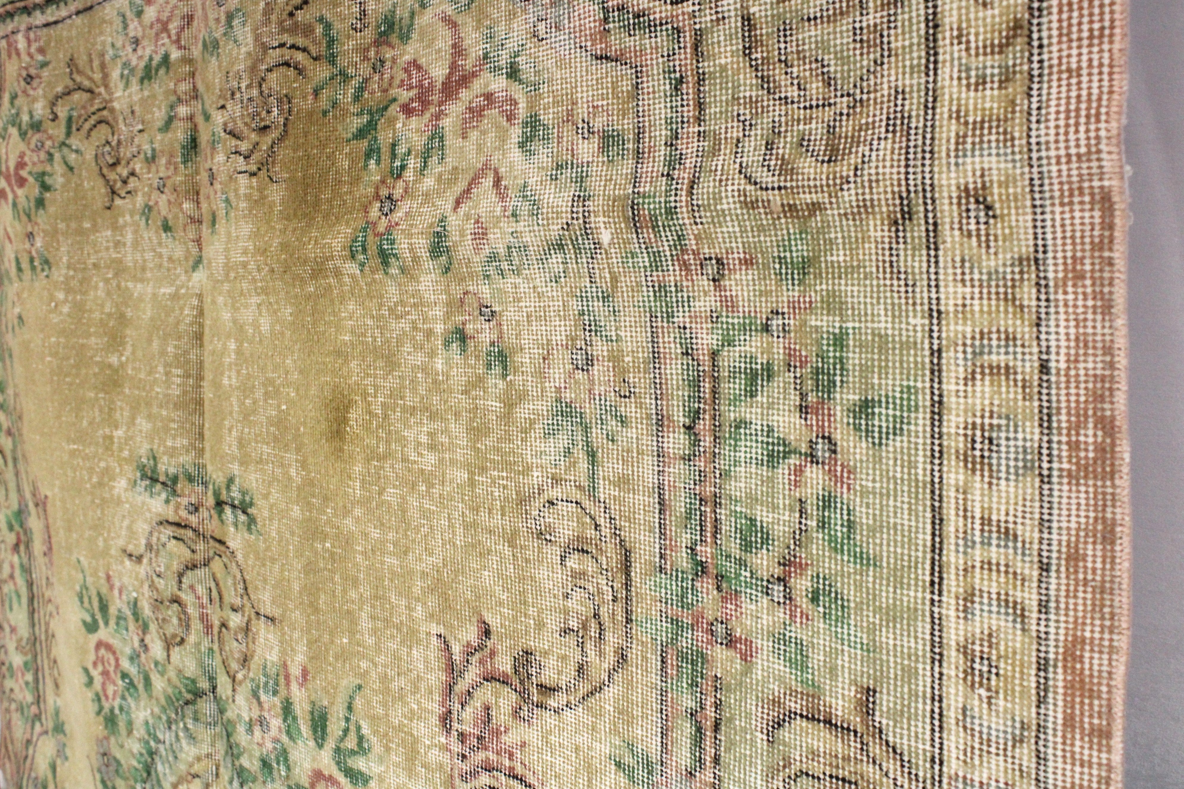 Turkish Vintage Hand-Knotted Wool Rug