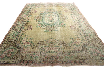 Hand-Knotted Vintage Turkish Rug (5'12" x 9'1")