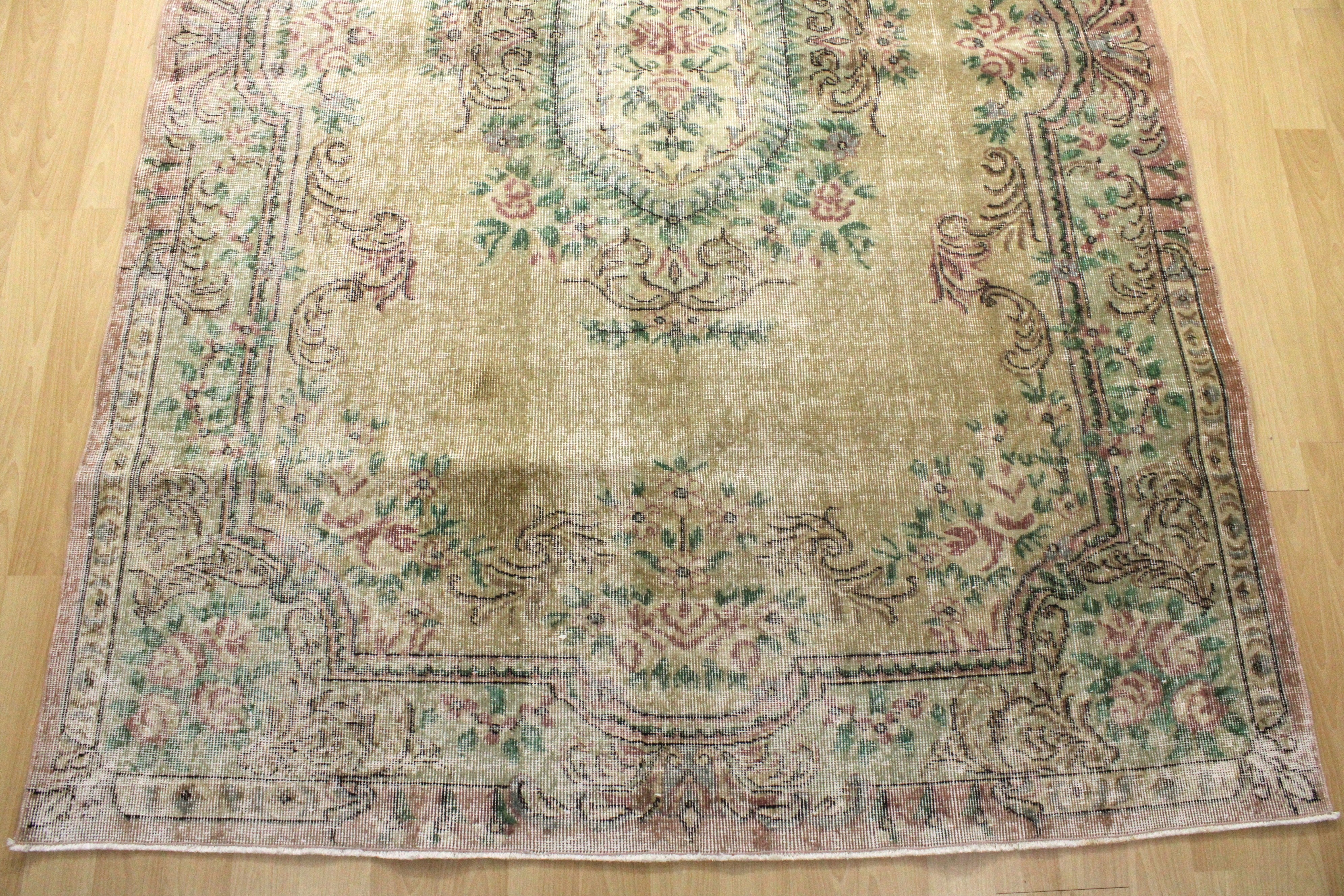 Turkish Vintage Hand-Knotted Wool Rug
