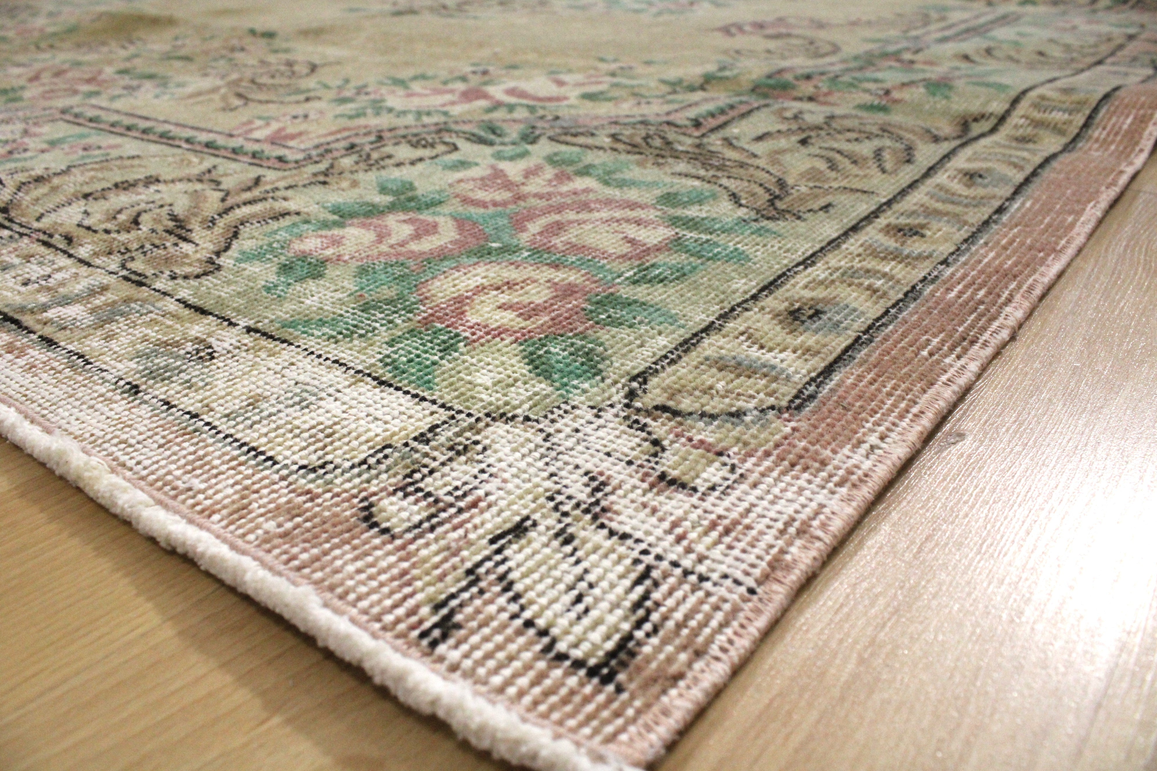 Turkish Vintage Hand-Knotted Wool Rug