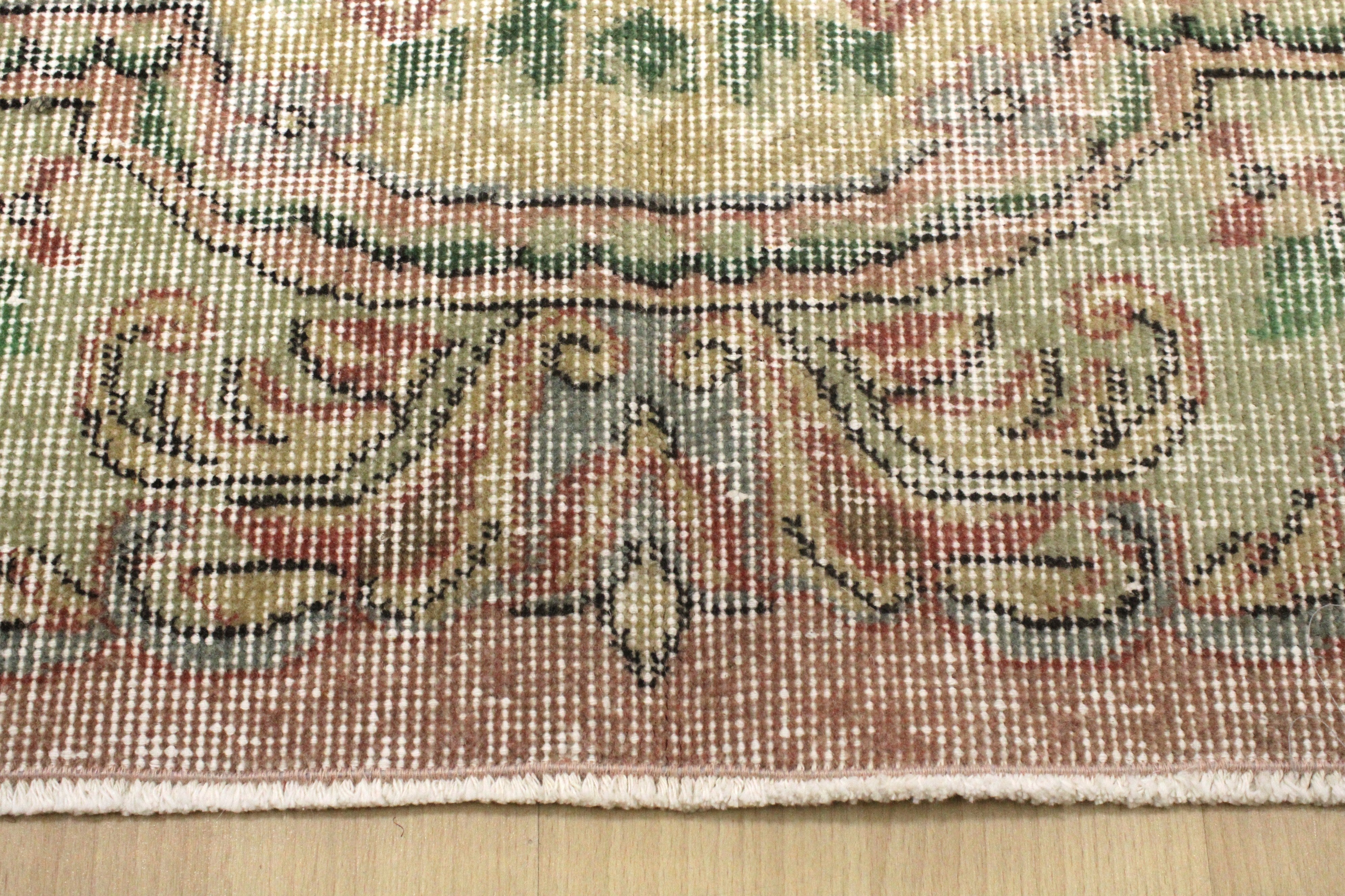 Turkish Vintage Hand-Knotted Wool Rug