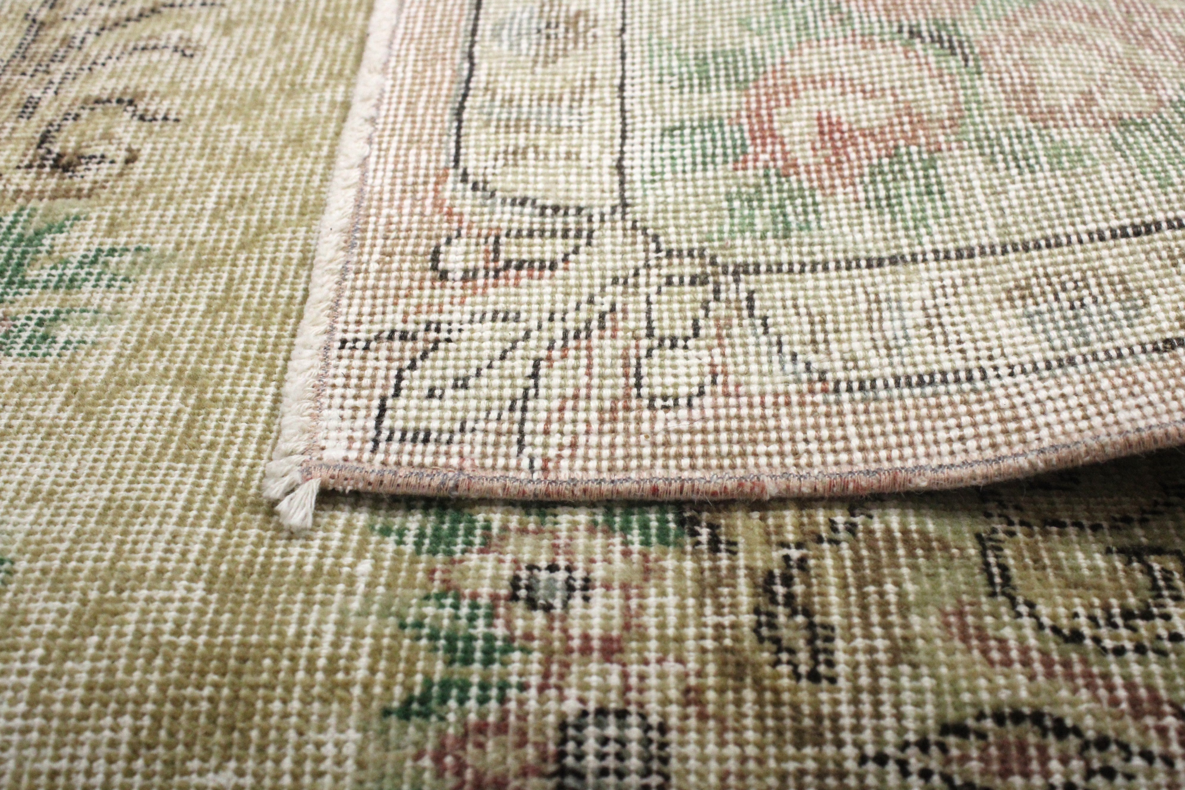 Turkish Vintage Hand-Knotted Wool Rug