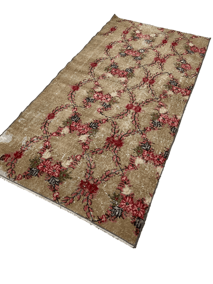 Hand-Knotted Vintage Turkish Rug (3'3" x 6'7")