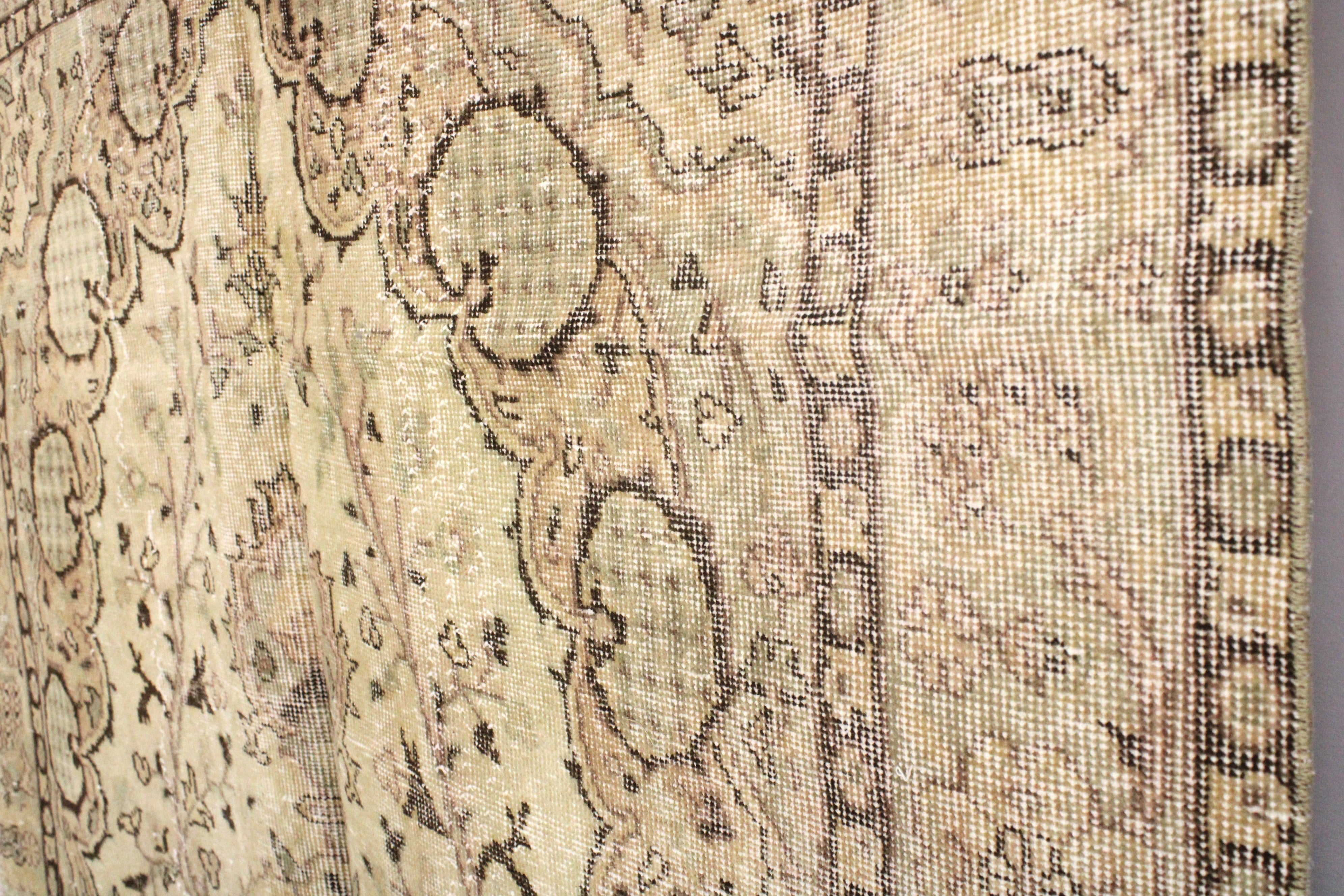 Turkish Vintage Hand-Knotted Wool Rug