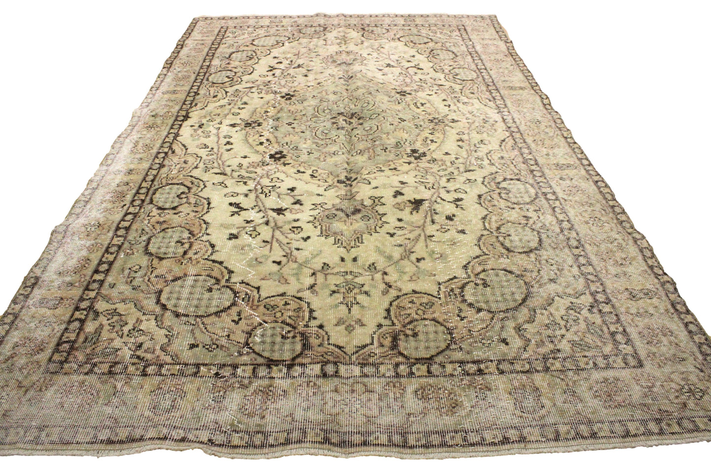 Hand-Knotted Vintage Turkish Rug (5'10" x 9'7")