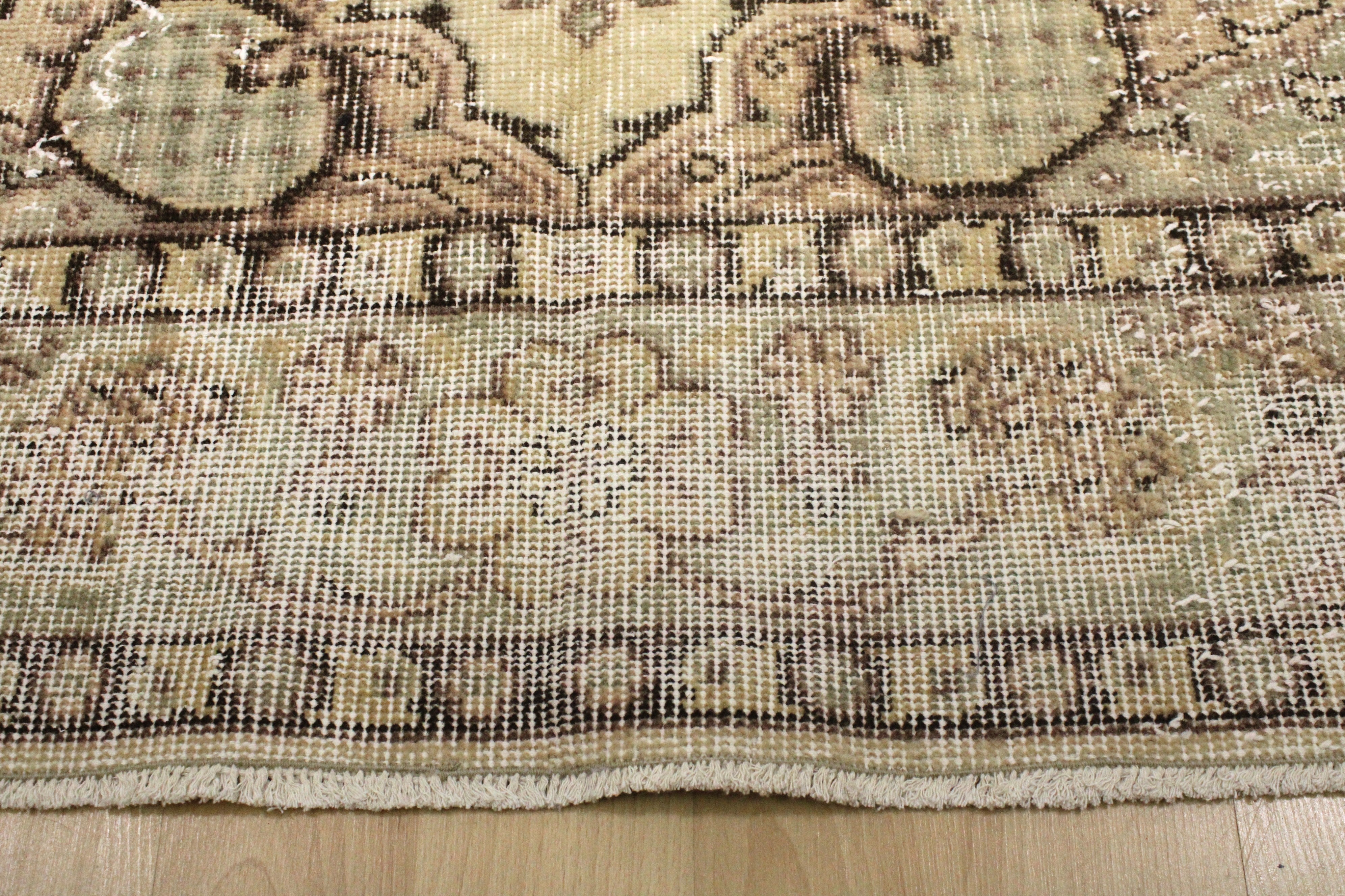Turkish Vintage Hand-Knotted Wool Rug
