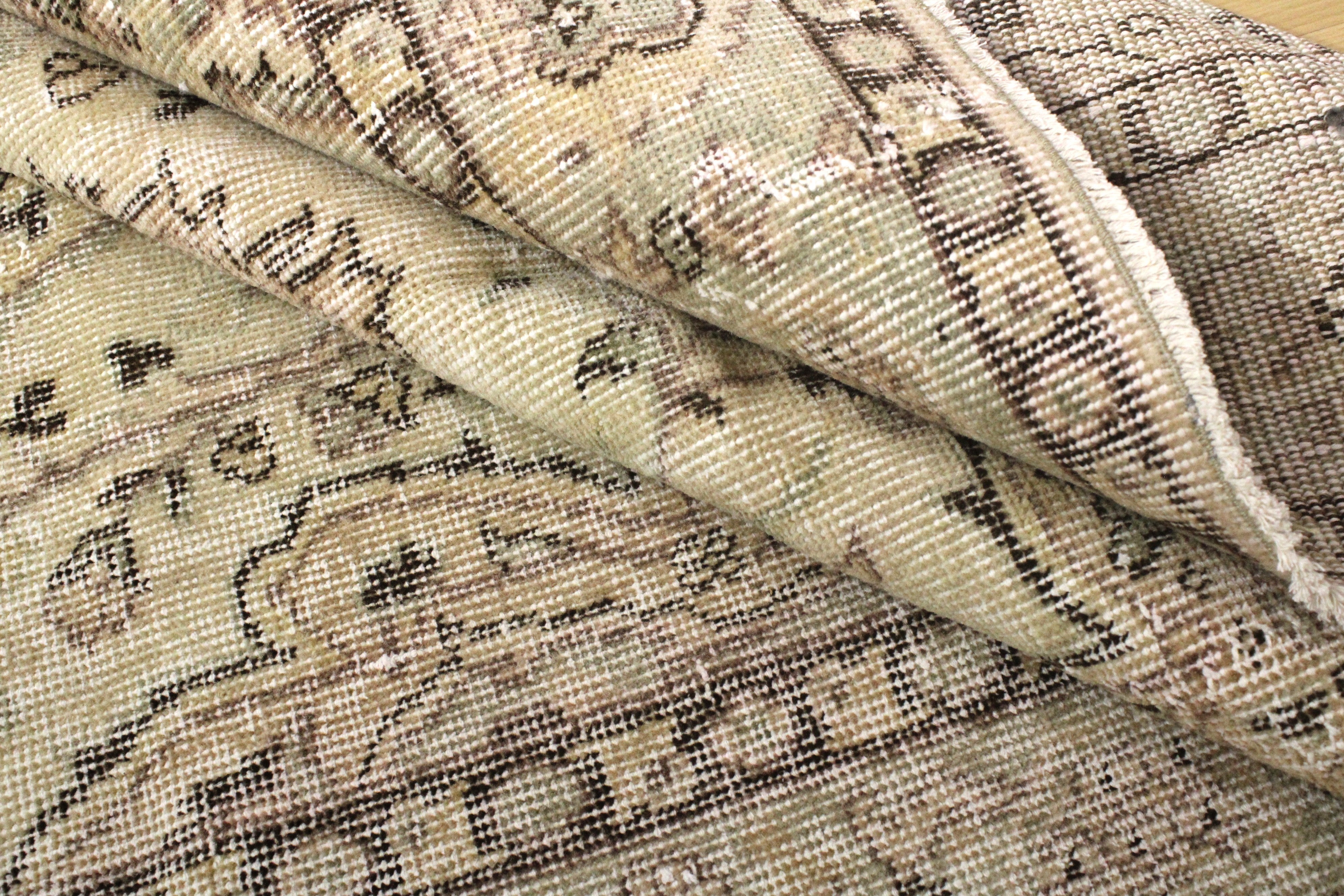 Turkish Vintage Hand-Knotted Wool Rug