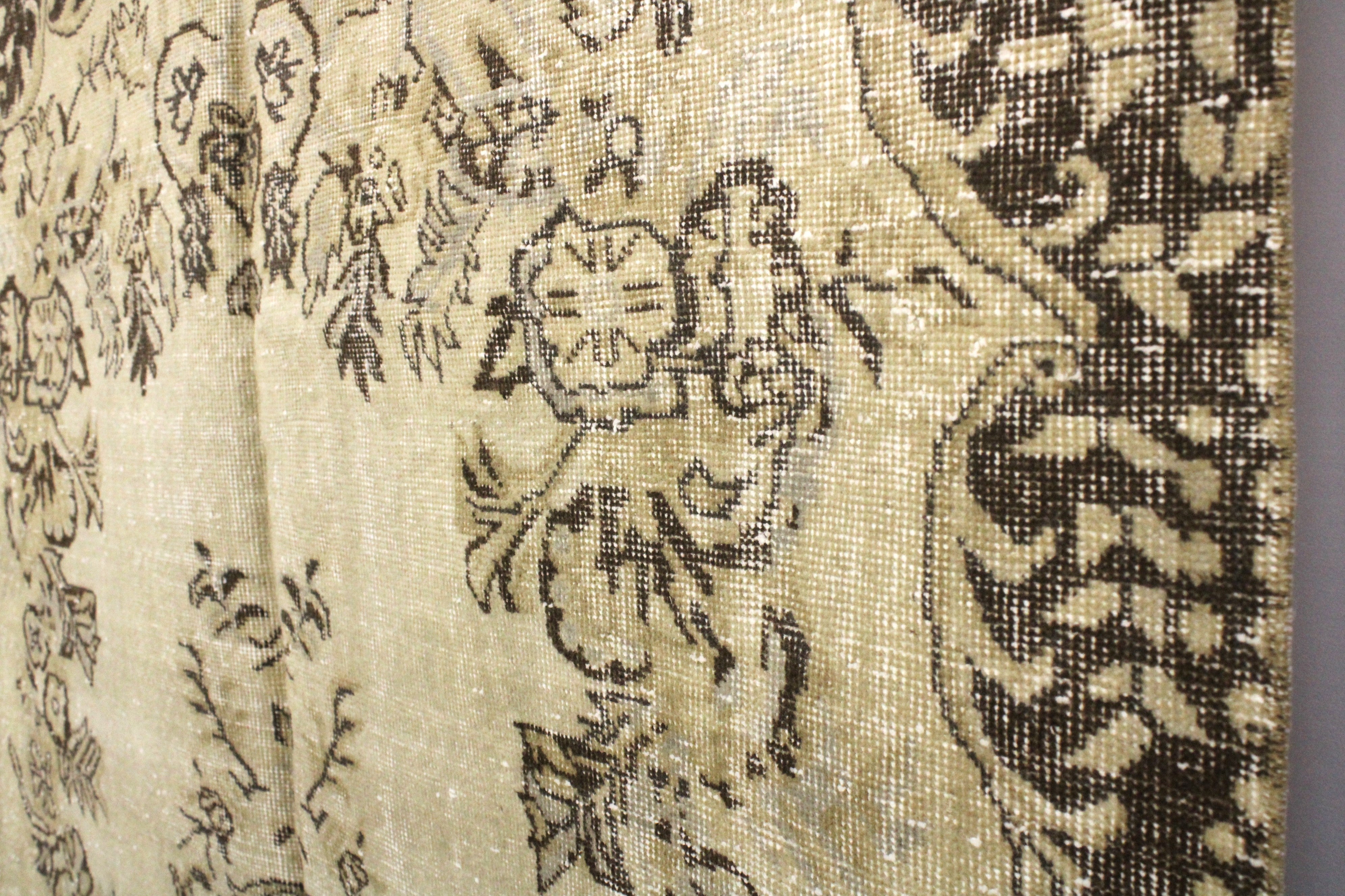 Turkish Vintage Hand-Knotted Wool Rug