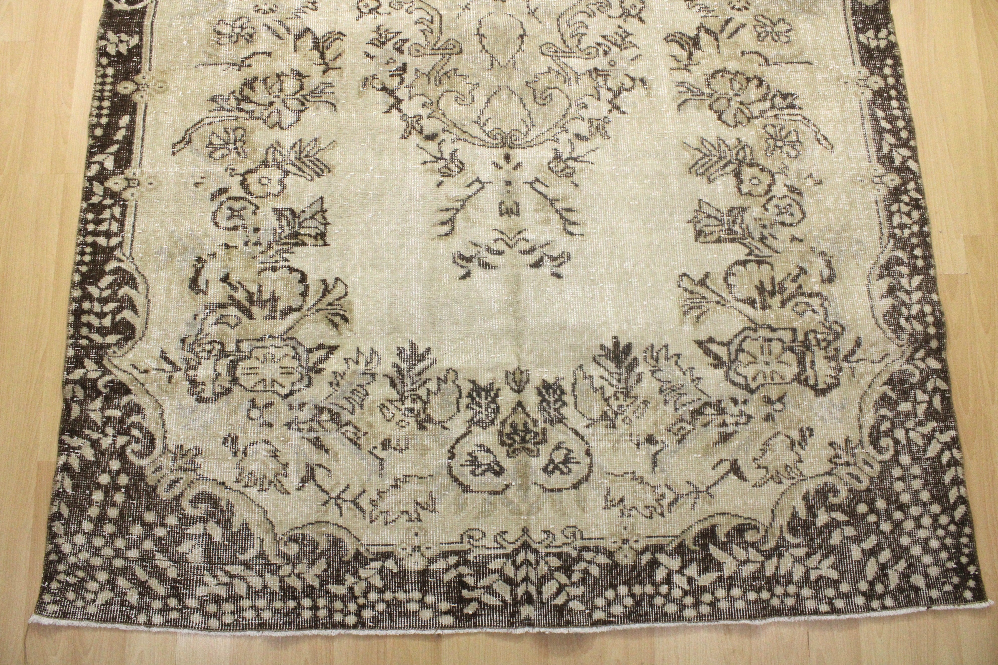 Turkish Vintage Hand-Knotted Wool Rug
