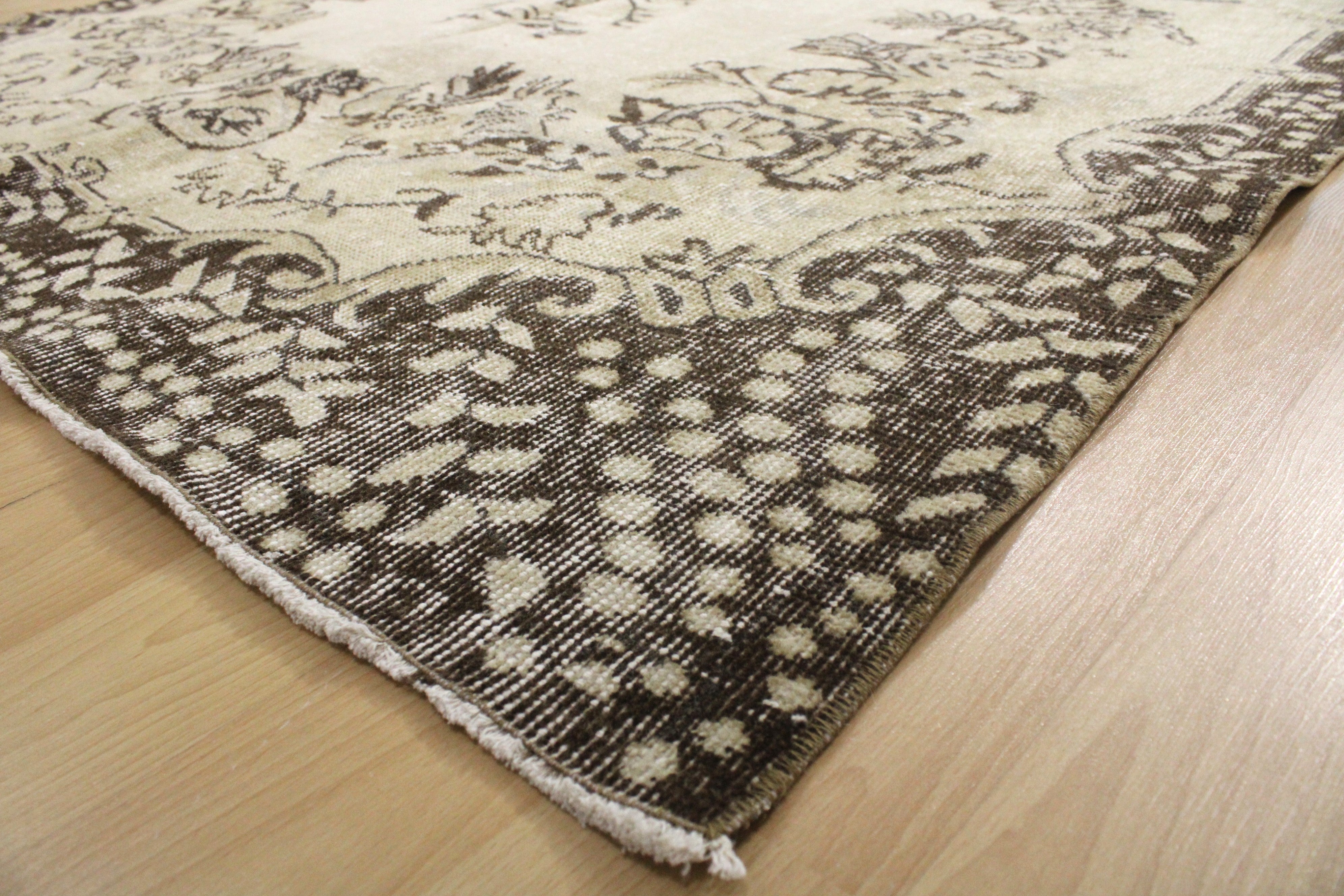Turkish Vintage Hand-Knotted Wool Rug