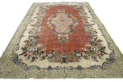 Hand-Knotted Vintage Turkish Rug (6'1" x 9'8")