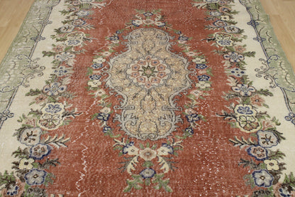 Hand-Knotted Vintage Turkish Rug (6'1" x 9'8")