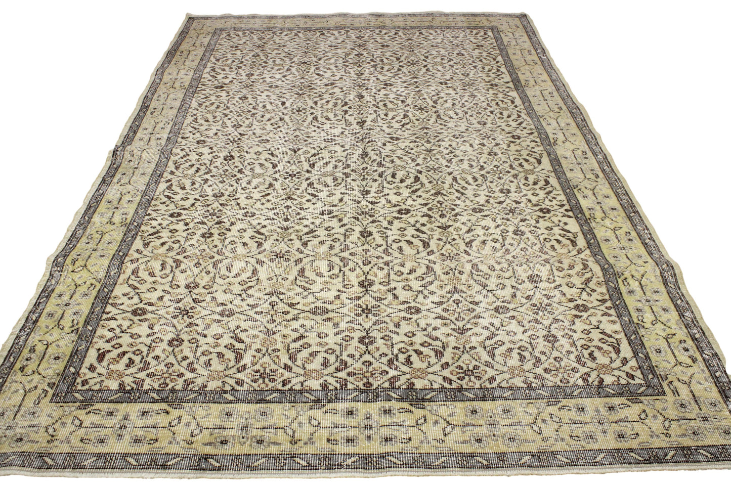 Hand-Knotted Vintage Turkish Rug (5'5" x 8'8")