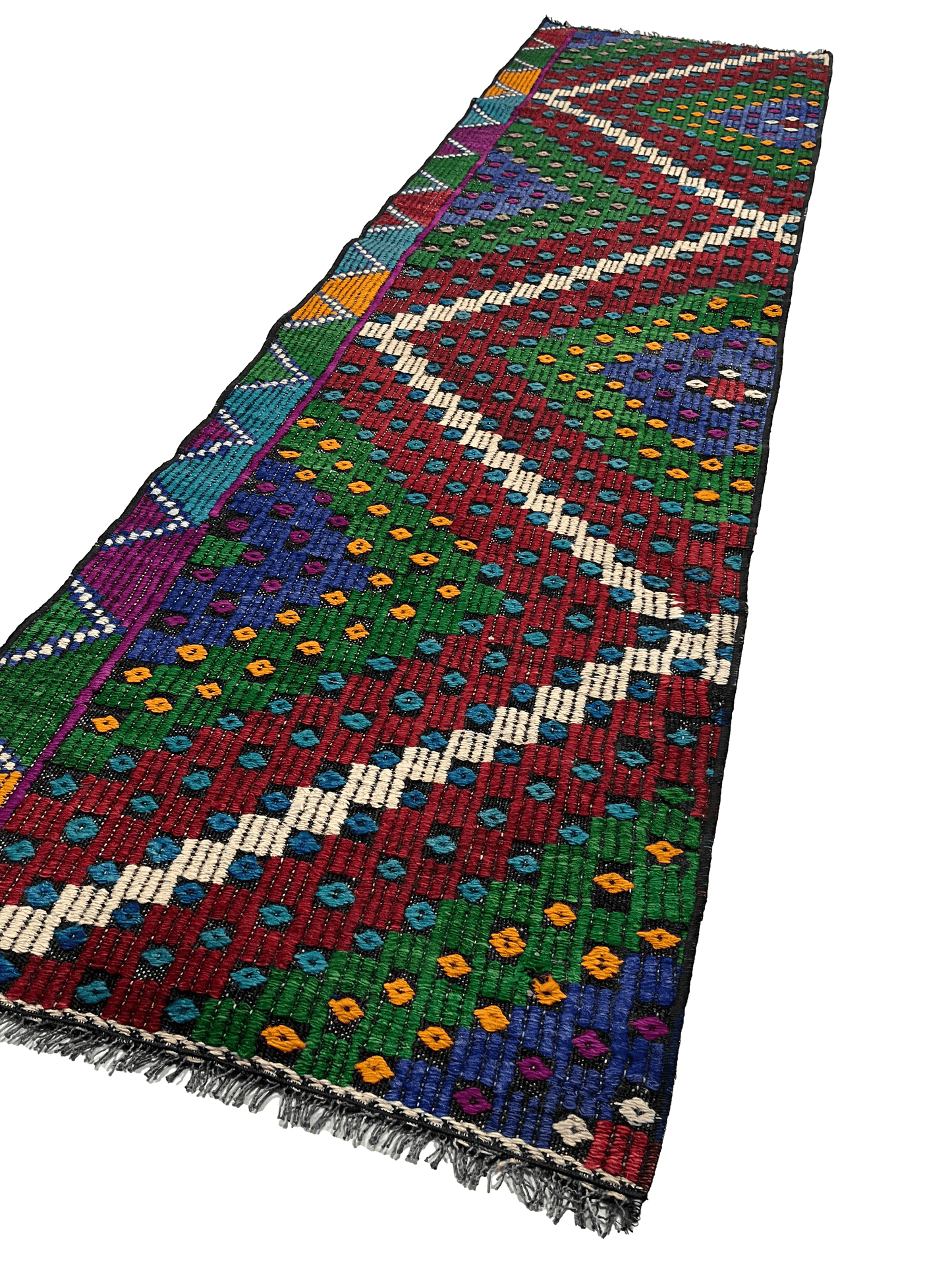 Handwoven Turkish Vintage Runner Kilim (1'12" x 7'3")