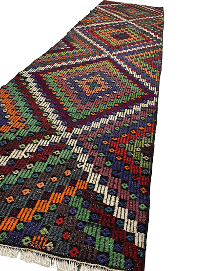 Handwoven Turkish Vintage Runner Kilim (2'8" x 10'2")