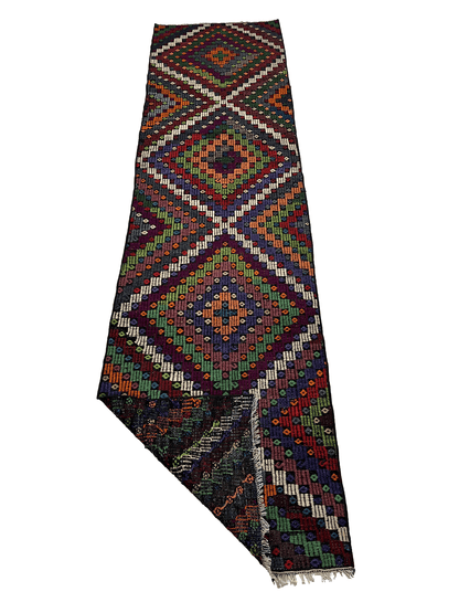 Handwoven Turkish Vintage Runner Kilim (2'8" x 10'2")