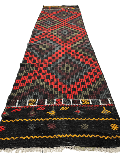 Handwoven Turkish Vintage Runner Kilim (2'8" x 9'10")