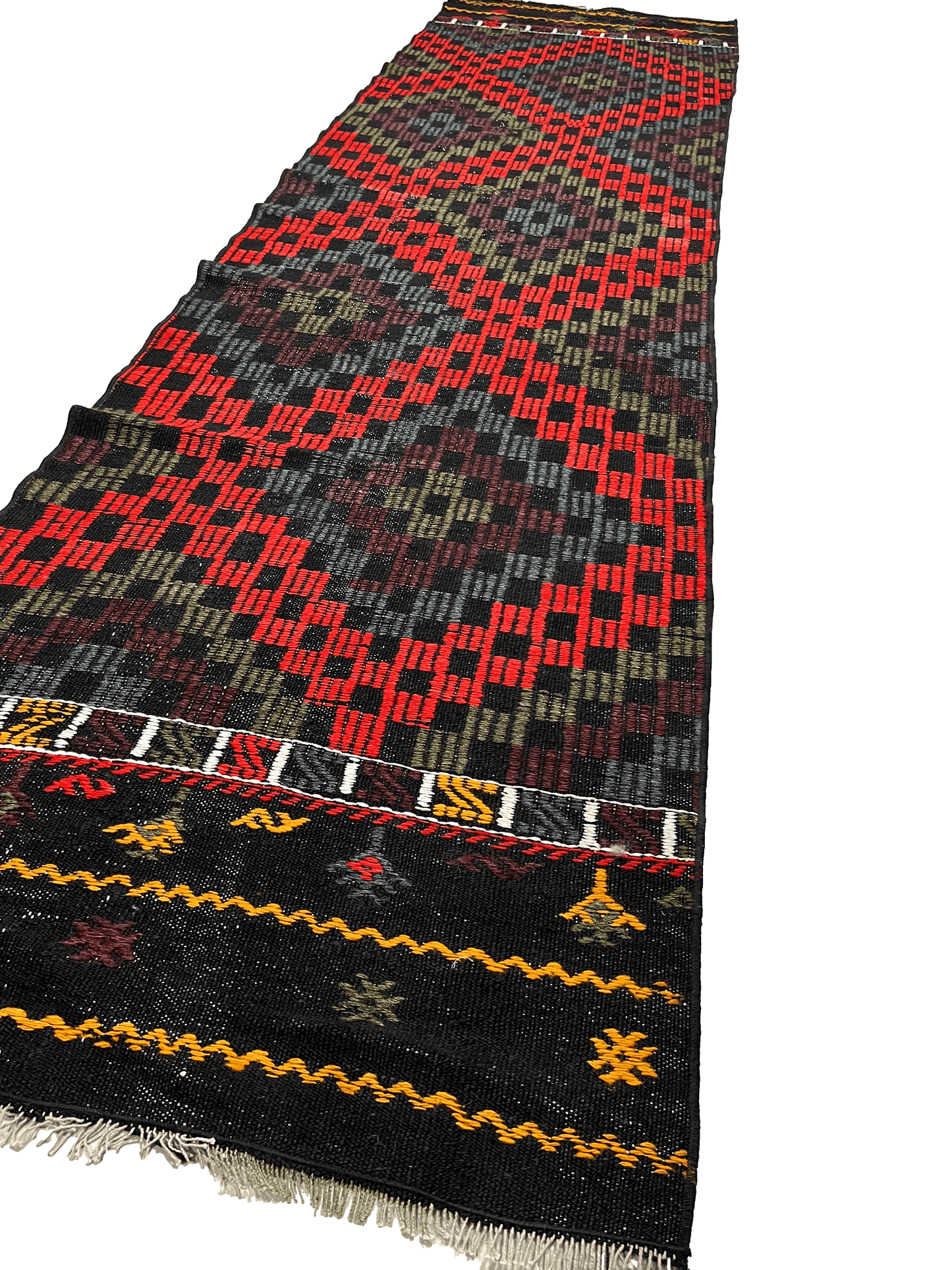 Handwoven Turkish Vintage Runner Kilim (2'8" x 9'10")