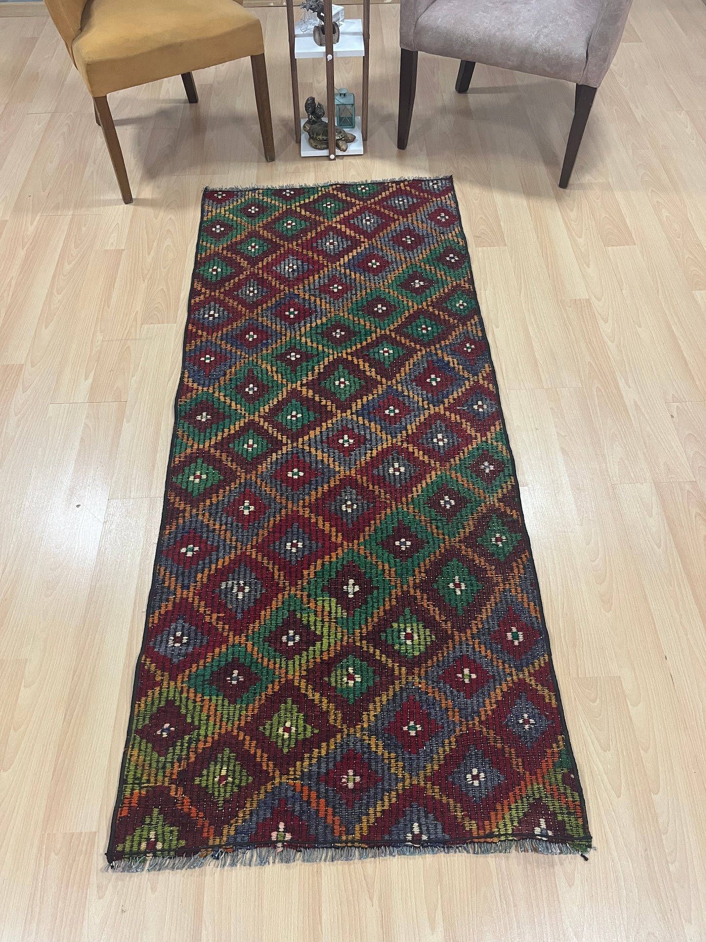 Handwoven Turkish Vintage Runner Kilim (2'8" x 6'5")