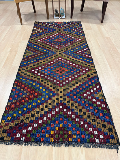 Handwoven Turkish Vintage Runner Kilim (2'8" x 6'7")