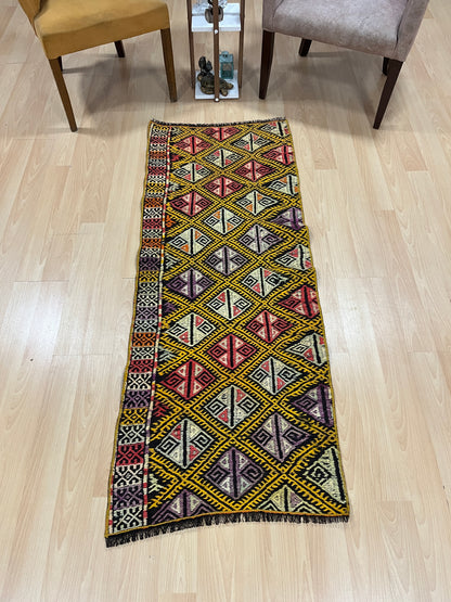 Handwoven Turkish Vintage Runner Kilim (2'2" x 5'7")