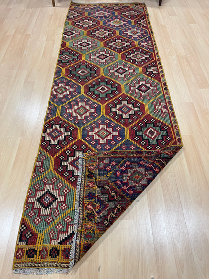 Handwoven Turkish Vintage Runner Kilim (3'3" x 10'0")