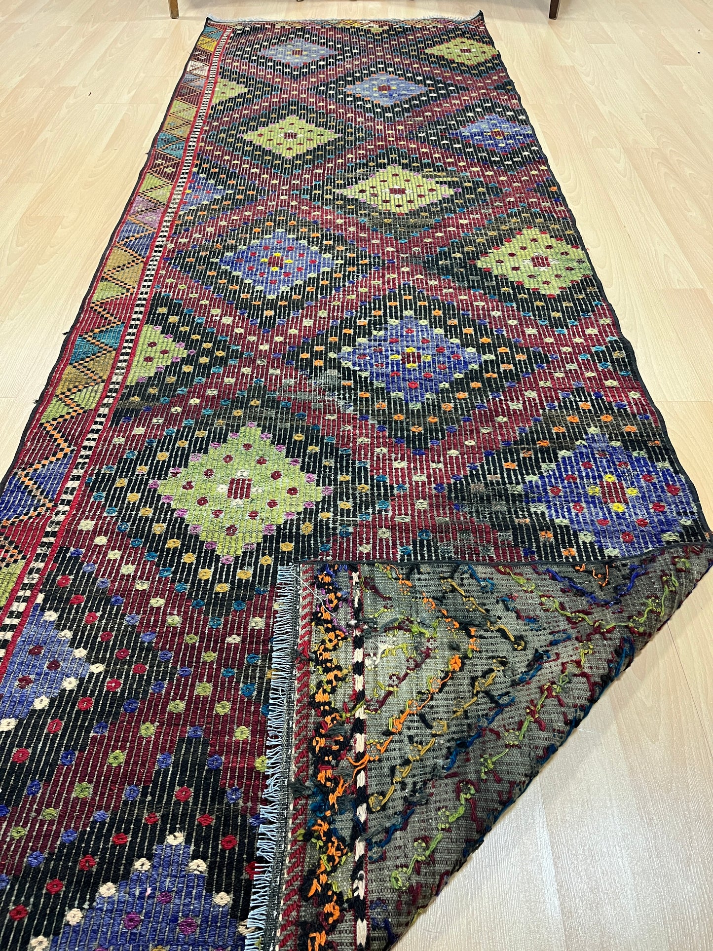 Handwoven Turkish Vintage Runner Kilim (3'3" x 10'0")