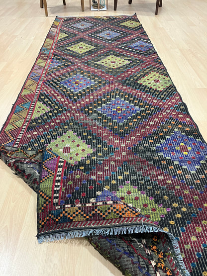 Handwoven Turkish Vintage Runner Kilim (3'3" x 10'0")