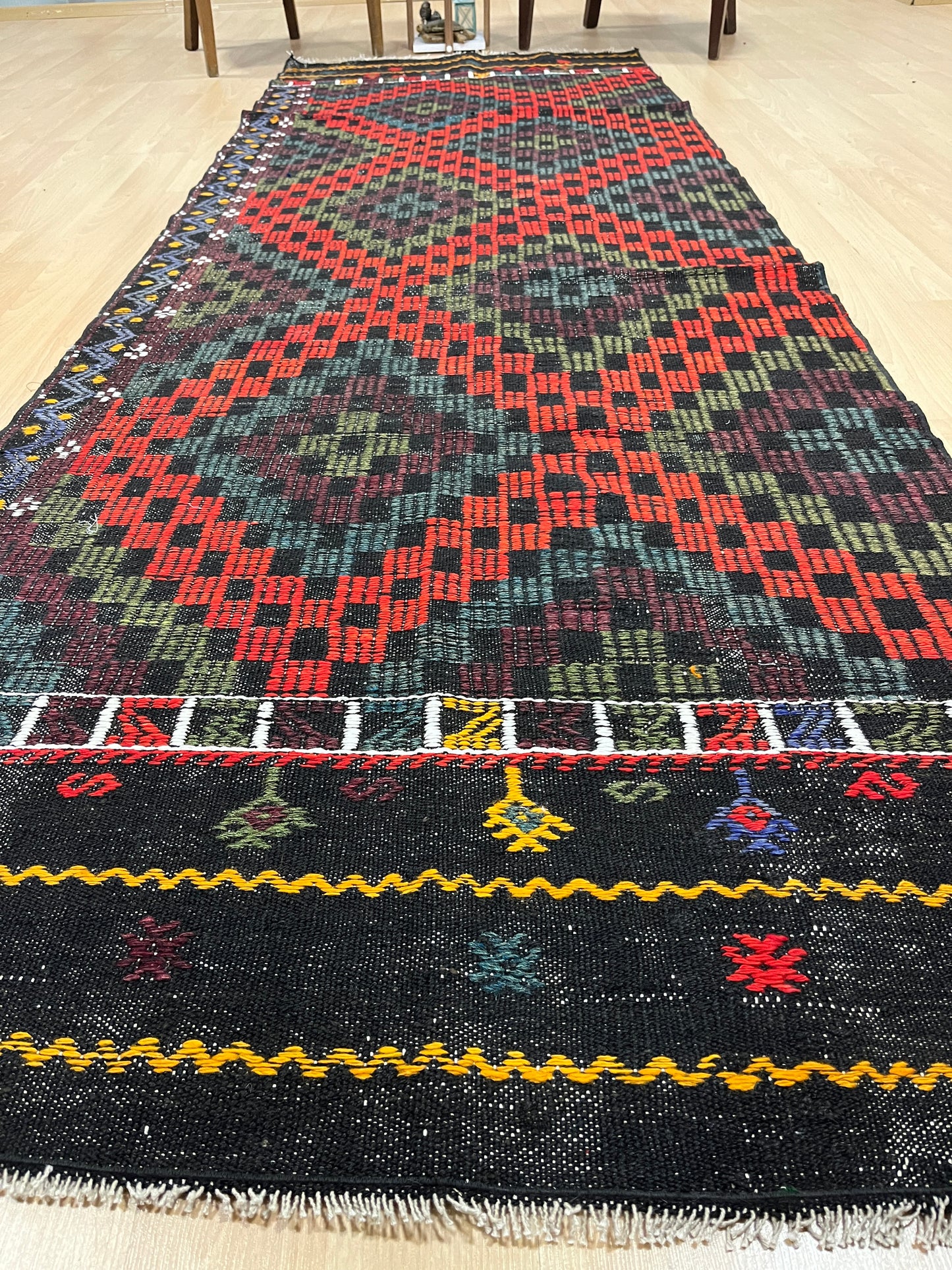 Handwoven Turkish Vintage Runner Kilim (3'3" x 10'0")