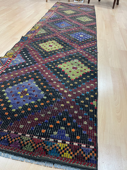 Handwoven Turkish Vintage Runner Kilim (3'3" x 10'0")