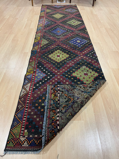 Handwoven Turkish Vintage Runner Kilim (3'3" x 10'0")