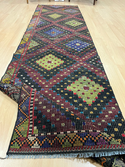 Handwoven Turkish Vintage Runner Kilim (3'3" x 10'0")