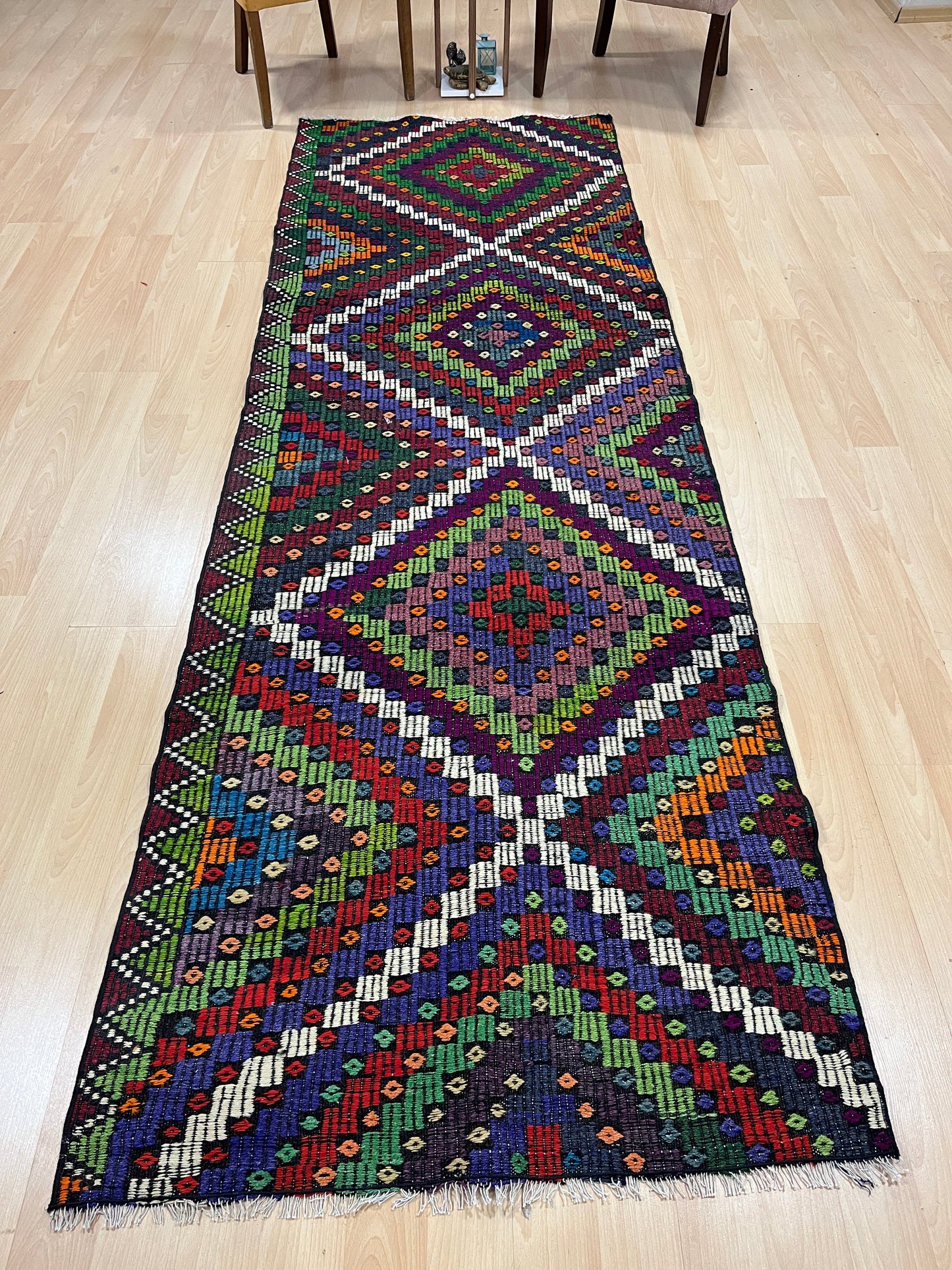 Handwoven Turkish Vintage Runner Kilim (3'3" x 10'0")