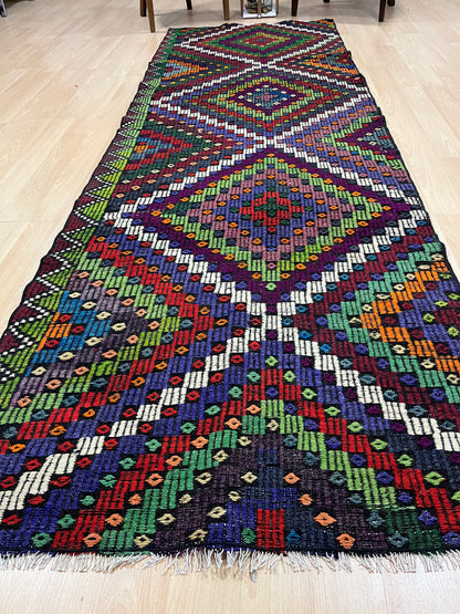 Handwoven Turkish Vintage Runner Kilim (3'3" x 10'0")