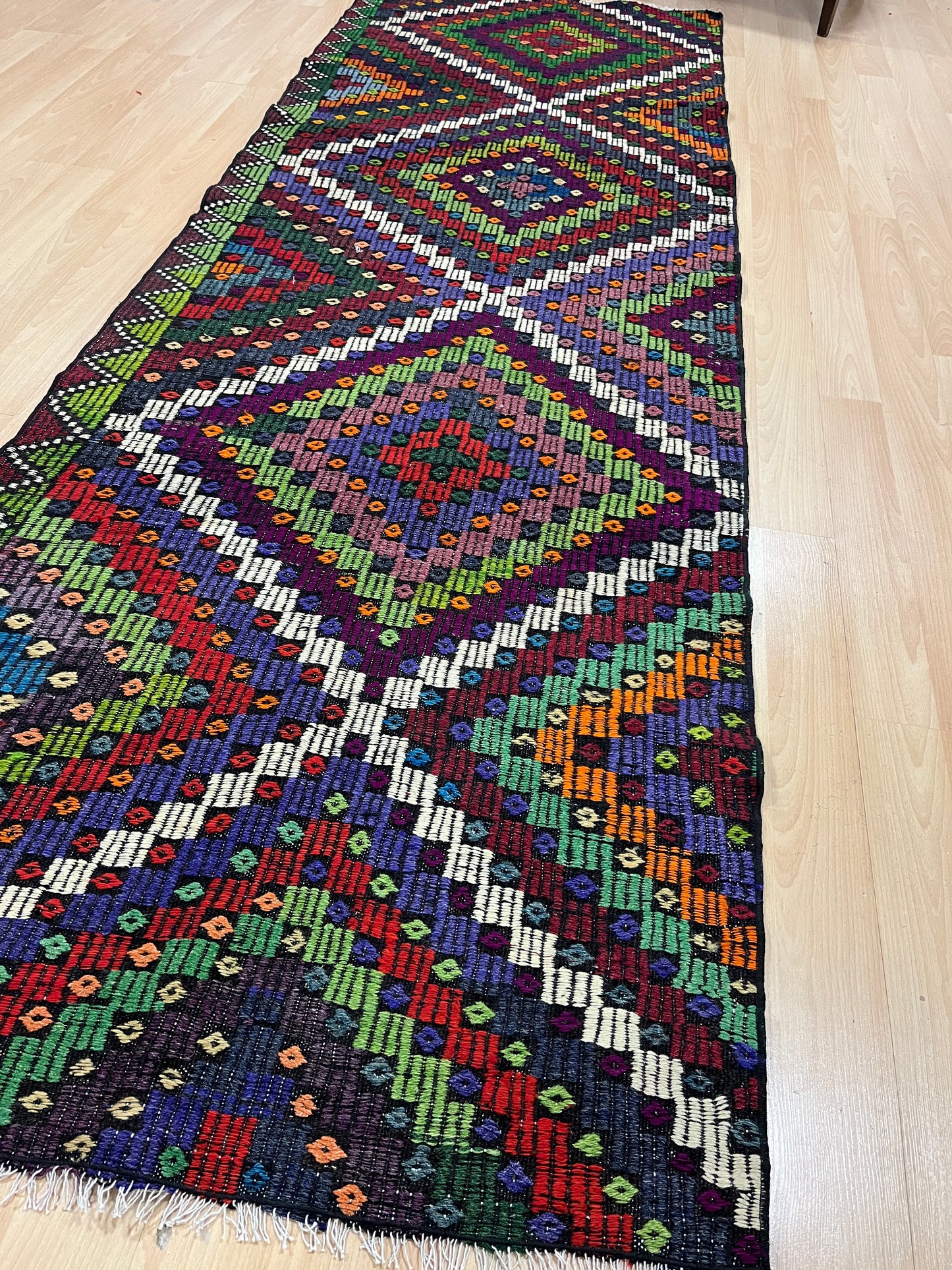 Handwoven Turkish Vintage Runner Kilim (3'3" x 10'0")