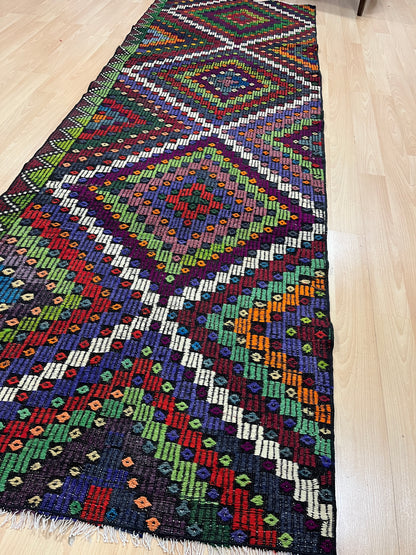 Handwoven Turkish Vintage Runner Kilim (3'3" x 10'0")