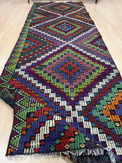 Handwoven Turkish Vintage Runner Kilim (3'3" x 10'0")