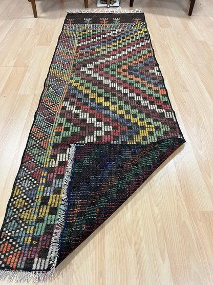 Handwoven Turkish Vintage Runner Kilim (2'4" x 7'3")