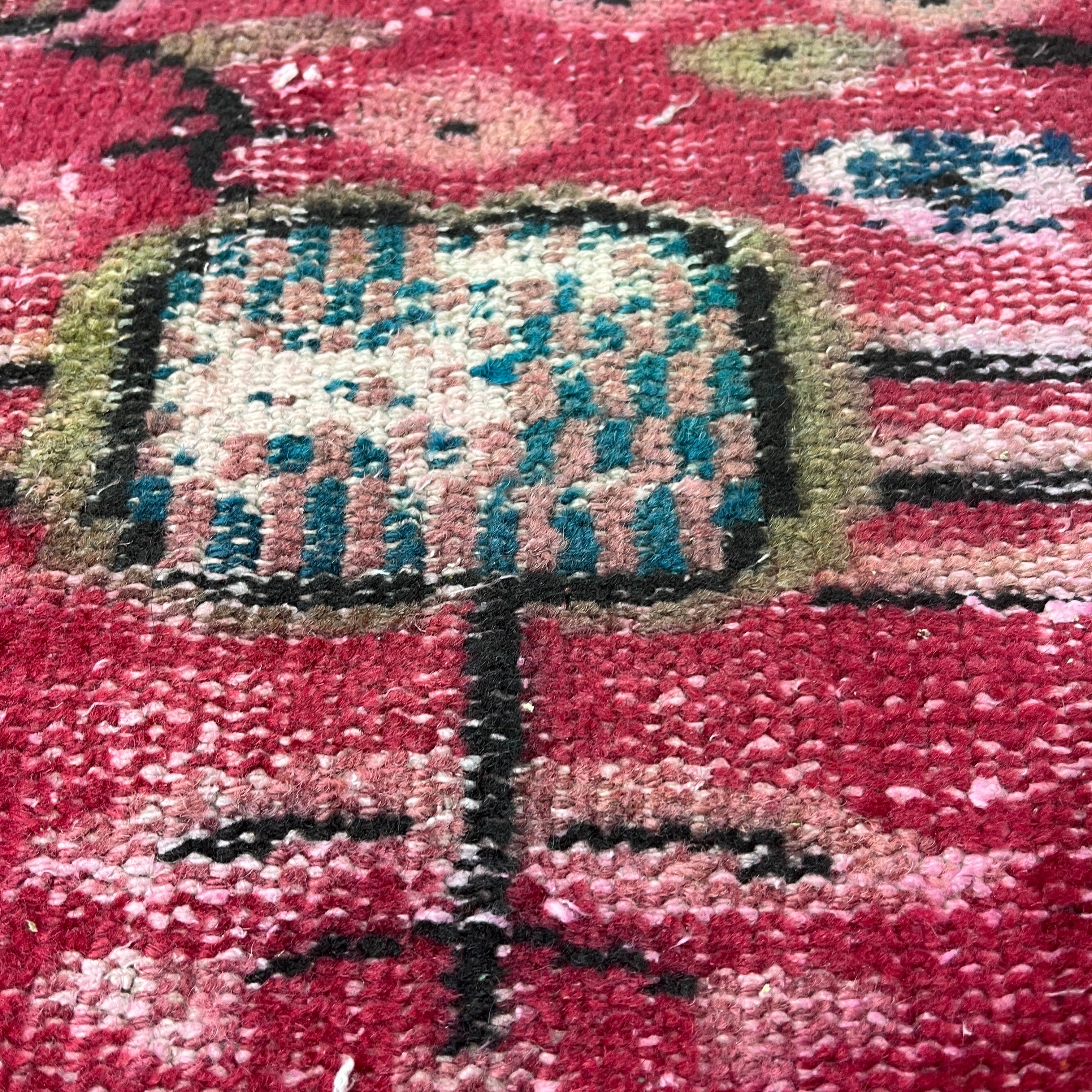 Turkish Vintage Hand-Knotted Wool Rug