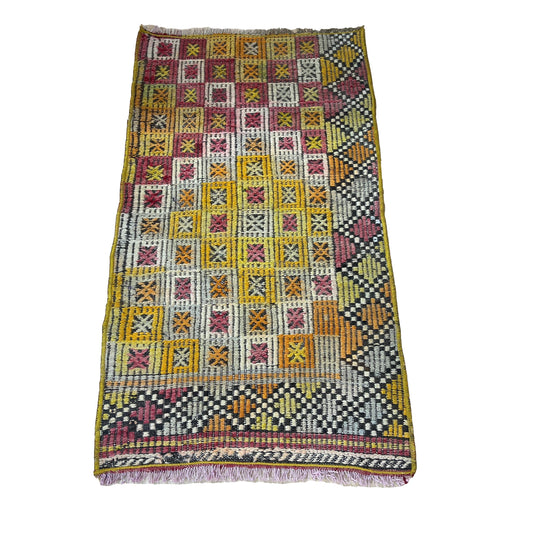 Handwoven Turkish Vintage Kilim (1'8" x 2'11")