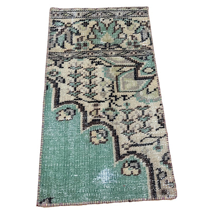 Hand-Knotted Vintage Turkish Rug (1'4" x 2'4")