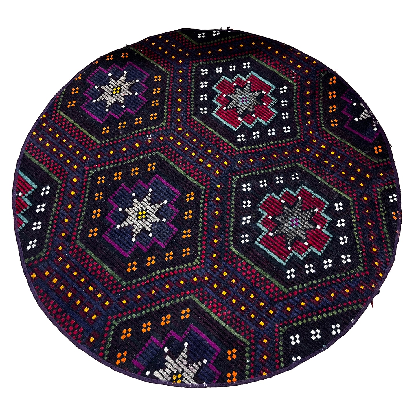 Handwoven Turkish Round Kilim (3'3" Diameter)