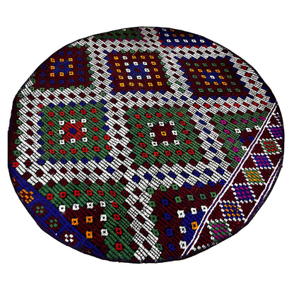 Handwoven Turkish Round Kilim (3'3" Diameter)