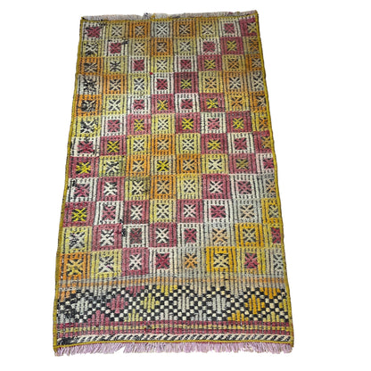 Handwoven Turkish Vintage Kilim (1'8" x 2'11")