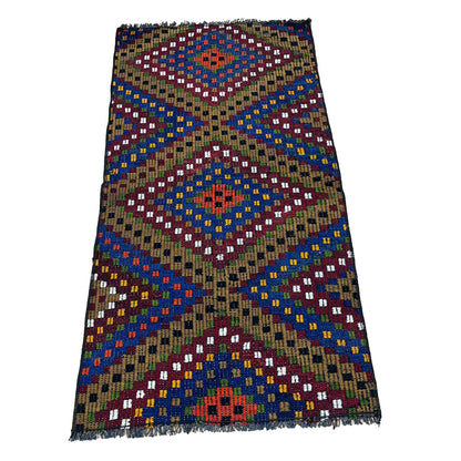 Handwoven Turkish Vintage Kilim (2'8" x 5'1")