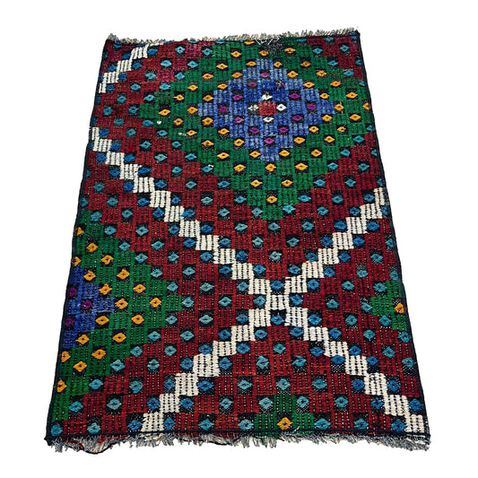 Handwoven Turkish Vintage Kilim (1'12" x 2'11")