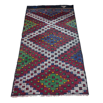 Handwoven Turkish Vintage Kilim (2'8" x 5'1")